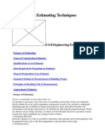 Construction Estimating Techniques