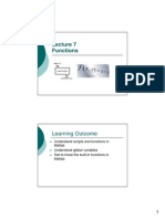 Functions: Learning Outcome