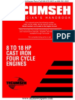 Tecumseh Service Repair Manual VH80 VH100 HH80 HH100 HH120 Oh120 Oh140 Oh160 Oh180 8HP Thru 18HP Cast Iron Engines 691462a PDF