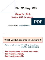 Scientific Writing 201: Zuojun Yu, PH.D