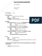 Format of Seminar Report