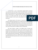 Investors Perception Towards The Mutual Funds - Reliance Securities