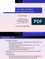 Cours & TD Les Codes Correcteurs Et Les Codes Détecteurs D'erreurs - Claude Duvallet