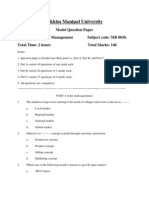 MB0030 Marketing Management-Model Question Paper