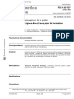 FD X 50 757 Lignes Directrices Pour La Formation