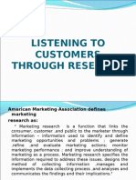 Listening To Customers Through Research