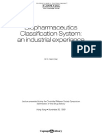 Biopharmaceutics Classification System An Industrial Experience