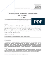 Ownership Level, Ownership Concentration and Liquidity: Article in Press