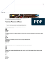 Toshiba Placement Paper