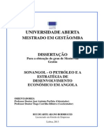 Sonangol - O Petróleo e A Estratégia de Desenvolvimento Econ