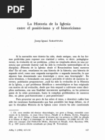 La Historia de La Iglesia Entre El Positivismo y El Historicismo