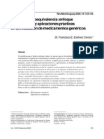 Estudios de Bioequivalencia - Enfoque Metodológico y Aplicaciones Prácticas en La Evaluación de Medicamentos Genéricos