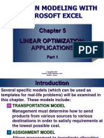 Decision Modeling With Microsoft Excel: Linear Optimization: Applications
