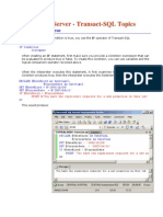 MS SQL Server - Transact-SQL Topics: IF A Condition Is True