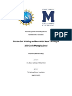 Friction Stir Welding and Post-Weld Heat Treating of Maraging Steel (Final Report)