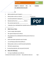 7th Chapter - Reproduction in Plants - Summative Assessment II 2012-13