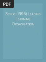 Senge (1996) Leading Learning Organization