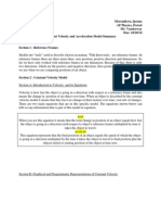 Constant Velocity and Acceleration Model Summary