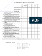 Appraisal Form... Checklist On Claasssroom Management