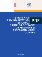 Studiu Analitic Privind Investigarea Şi Judecarea Cauzelor de Trafic de Persoane Şi A Infracţiunilor Conexe