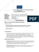 SED 529: Creative and Comprehensive Assessment of Secondary Students Section: 41E Course Syllabus: Summer I