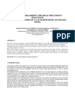 Research Regarding The Heat-Treatment Influence On The Properties of Ca-15 Martensitic Stainless Steel