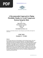 A Recommended Approach To Piping Flexibility Studies To Avoid Compressor System Integrity Risk