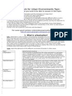 Revision Work For Urban Environments Topic:: Key Questions That You Need To Be Able To Answer in This Topic