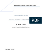 Leadership and Organizational Behaviour: Personality Analysis