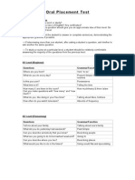 Oral Placement Test - English