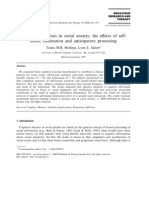 Cognitive Processes in Social Anxiety The Effects of Self-Focus, Rumination and Anticipatory Processing