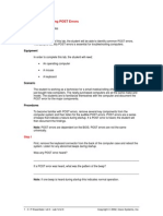 Lab 12.2.3: Identifying POST Errors: Estimated Time: 20 Minutes Objective