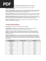 Velarium Shade Cloth Specifications and Colors