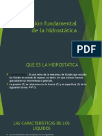 Ecuación Fundamental de La Hidrostática