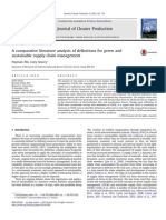 A Comparative Literature Analysis of Definitions For Green and Sustainable Supply Chain Management