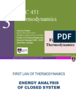 Chapter 3 First Law Thermodynamics