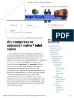 Air Compressor Inlet Valve (Or Intake Valve - Unloader Valve)