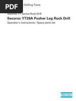 9852 3027 01a Secoroc YT29A Pusher Leg Rock Drill - Operator's Instruction and Spare Parts List - tcm572-3511855