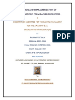 Isolation and Charecterisation of Microorganisms From Packed Food Items