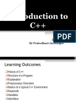 Introduction To C++: by Prabodhani Jayasinghe