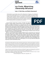 Agency Costs, Mispricing, and Ownership Structure: Sergey Chernenko, C. Fritz Foley, and Robin Greenwood