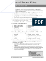 Advanced Business Writing: Worksheet 10: Email Style