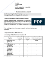 Linguistics Course Report