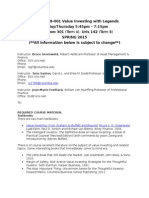 Value Investing With Legends (Santos, Greenwald, Eveillard) SP2015