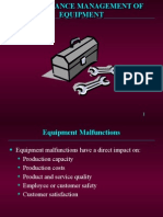 Maintenance Management of Equipment