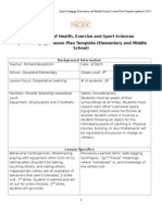 Department of Health, Exercise and Sport Sciences Sport Pedagogy Lesson Plan Template (Elementary and Middle School)