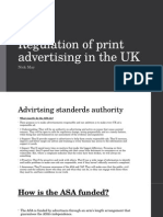 Regulation of Print Advertising in The UK