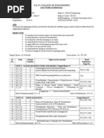 K.L.N. College of Engineering Lecture Schedule: Cloud Architecture and Model