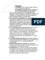 Chemistry Definitions:: Enthalpy Change Is The Heat Energy Change