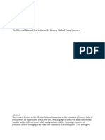 The Effects of Bilingual Instruction On The Literacy Skills of Young Learners